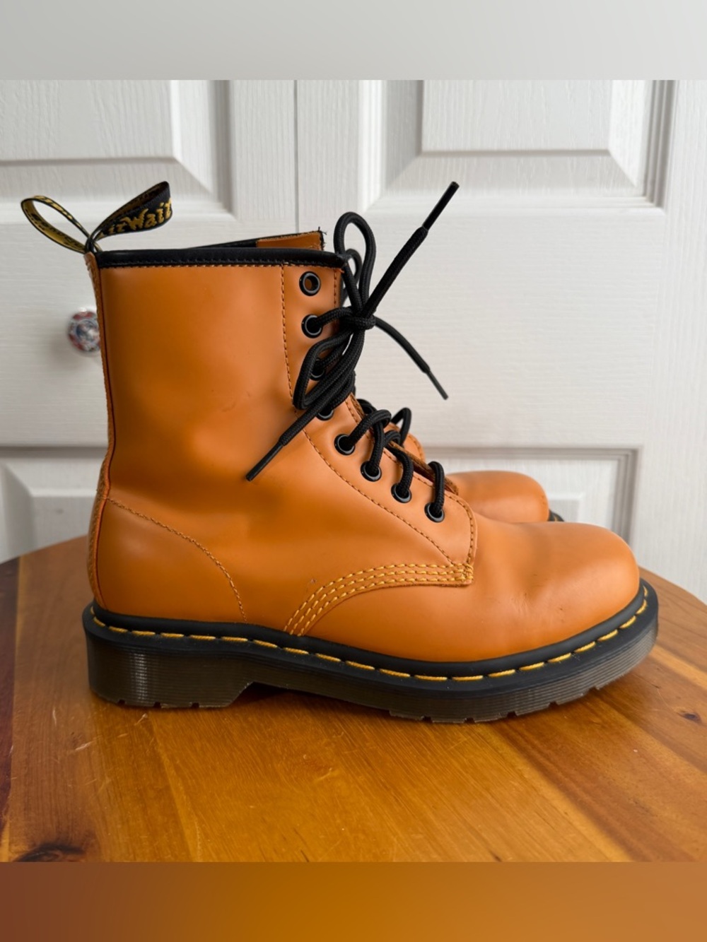 Dr Martens 1460 orange pumpkin smooth leather boots men’s 5 women’s‎ 6